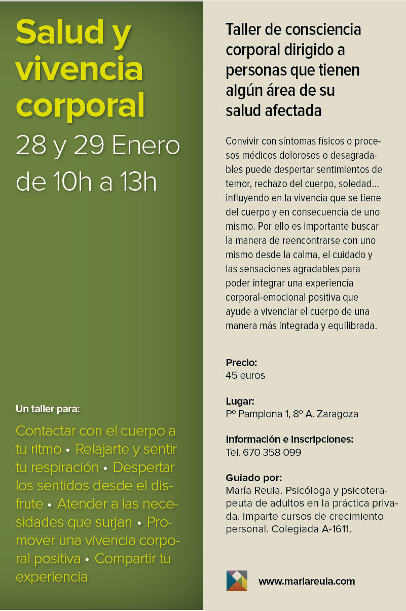 Salud y Vivencia Corporal – Taller de consciencia corporal – 2012